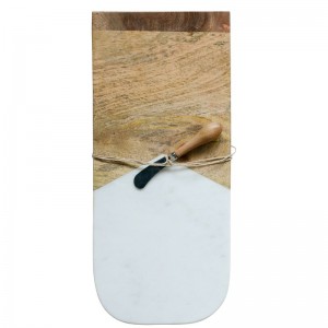 Creative Co-Op Marble and Mango Wood Cutting Board XRL8464